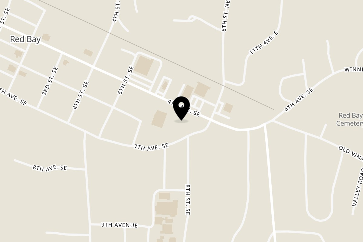 Map showing the location of Casa Fiesta Mexican Grill - Red Bay on 520 4th Ave SE in Red Bay